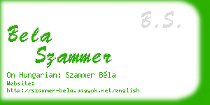 bela szammer business card