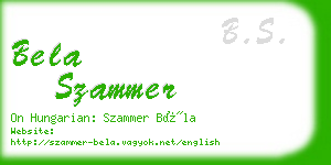 bela szammer business card